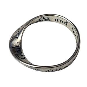 Love Generously Care Deeply Leave the Rest to God Sterling Mobius Ring Sz 9.25